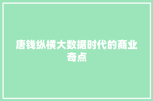 唐钱纵横大数据时代的商业奇点 服务器/数据库