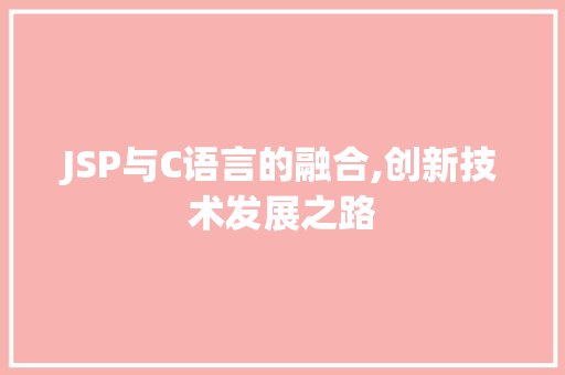JSP与C语言的融合,创新技术发展之路