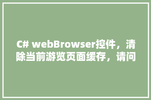 C# webBrowser控件，清除当前游览页面缓存，请问怎样实现呢「web 清除页面缓存数据库怎么设置」 SEO教程