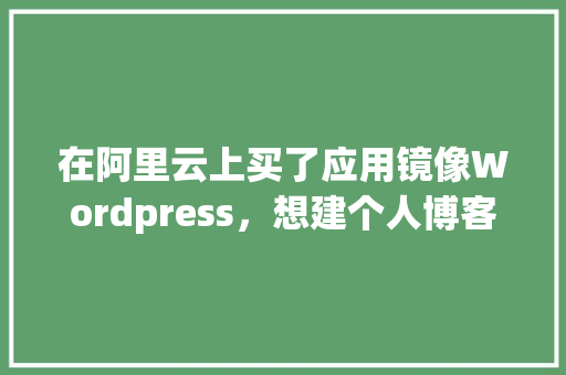 在阿里云上买了应用镜像Wordpress，想建个人博客，还要在阿里云上买域名和服务器吗「wordpress建博客教程」 建站教程