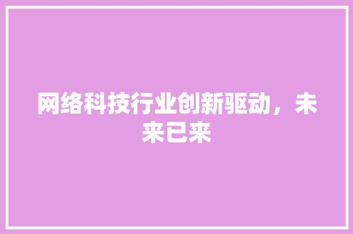 网络科技行业创新驱动，未来已来 SEO教程
