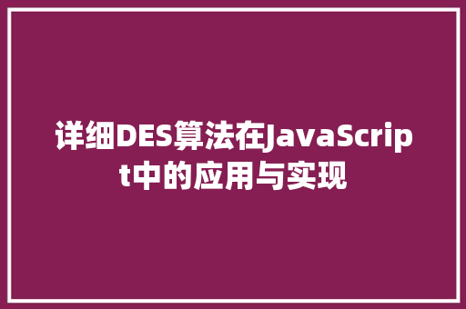 详细DES算法在JavaScript中的应用与实现