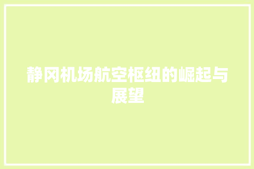 静冈机场航空枢纽的崛起与展望 Web前端