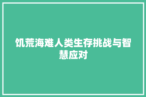饥荒海难人类生存挑战与智慧应对