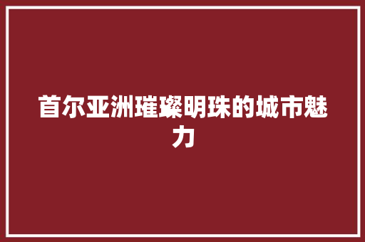 首尔亚洲璀璨明珠的城市魅力