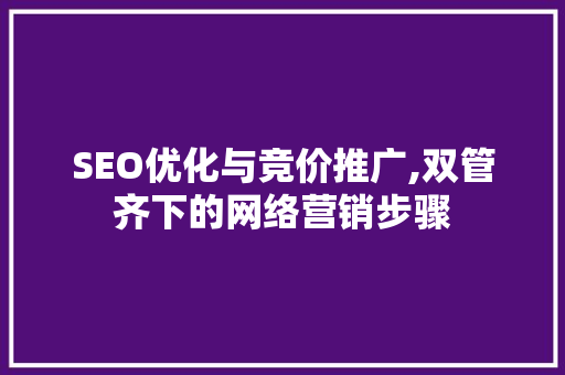 SEO优化与竞价推广,双管齐下的网络营销步骤 SEO优化与竞价推广,双管齐下的网络营销步骤 服务器/数据库