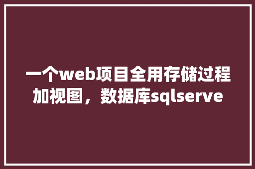 一个web项目全用存储过程加视图，数据库sqlserver，有可实施性吗「web显示数据库图片」