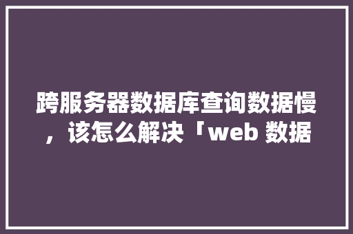 跨服务器数据库查询数据慢，该怎么解决「web 数据库查询系统有哪些」