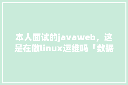本人面试的javaweb，这是在做linux运维吗「数据库web运维工具有哪些」 建站教程