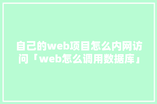 自己的web项目怎么内网访问「web怎么调用数据库」