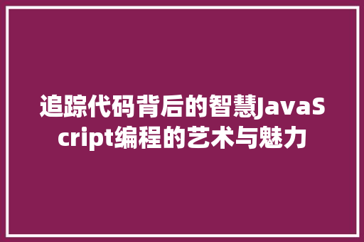 追踪代码背后的智慧JavaScript编程的艺术与魅力 WordPress教程