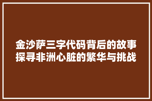 金沙萨三字代码背后的故事探寻非洲心脏的繁华与挑战