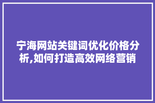 宁海网站关键词优化价格分析,如何打造高效网络营销步骤