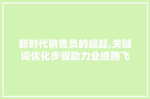 新时代销售员的崛起,关键词优化步骤助力业绩腾飞