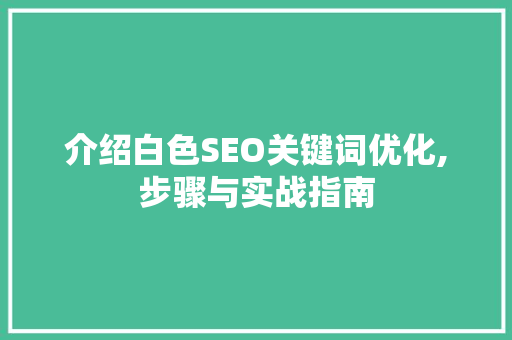 介绍白色SEO关键词优化,步骤与实战指南