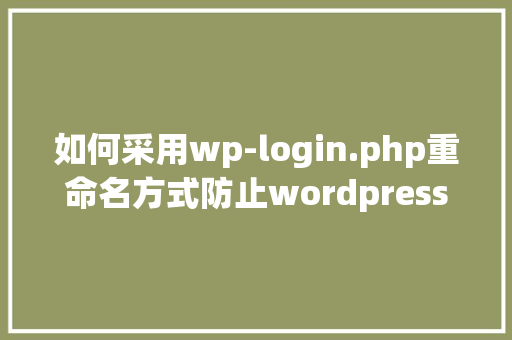 如何采用wp-login.php重命名方式防止wordpress网站攻击「php和wordpress有什么区别」 SEO教程