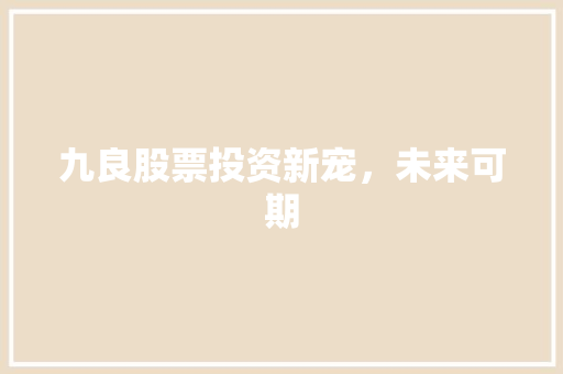 九良股票投资新宠，未来可期