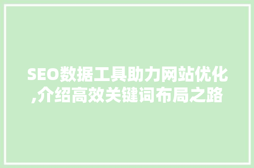 SEO数据工具助力网站优化,介绍高效关键词布局之路