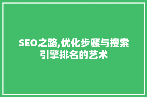 SEO之路,优化步骤与搜索引擎排名的艺术 SEO教程