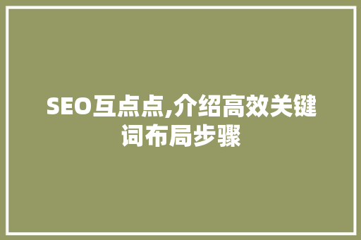 SEO互点点,介绍高效关键词布局步骤