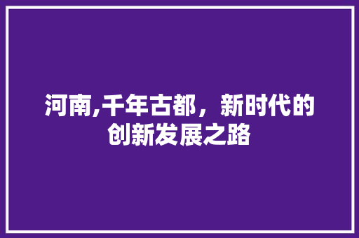 河南,千年古都，新时代的创新发展之路 建站教程