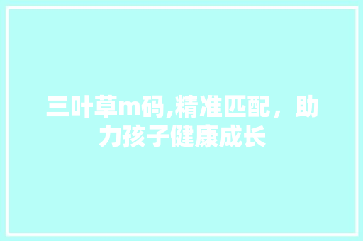 三叶草m码,精准匹配，助力孩子健康成长 Web前端