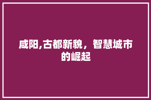 咸阳,古都新貌，智慧城市的崛起 SEO教程
