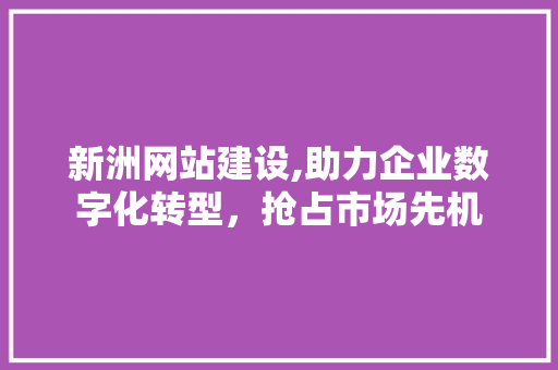 新洲网站建设,助力企业数字化转型，抢占市场先机 SEO教程