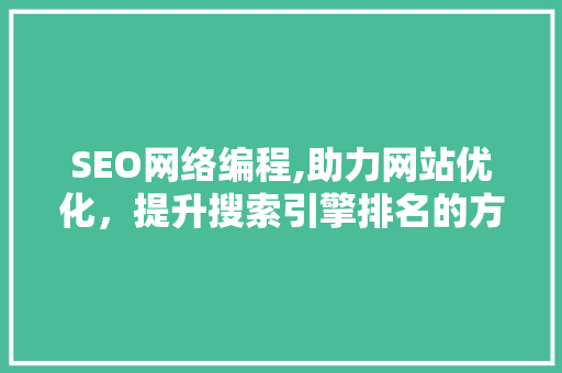 SEO网络编程,助力网站优化，提升搜索引擎排名的方法 SEO网络编程,助力网站优化，提升搜索引擎排名的方法 Web前端