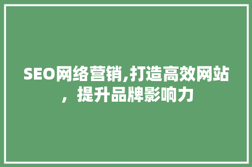 SEO网络营销,打造高效网站，提升品牌影响力 SEO网络营销,打造高效网站，提升品牌影响力 SEO教程