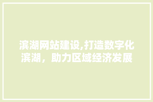 滨湖网站建设,打造数字化滨湖，助力区域经济发展