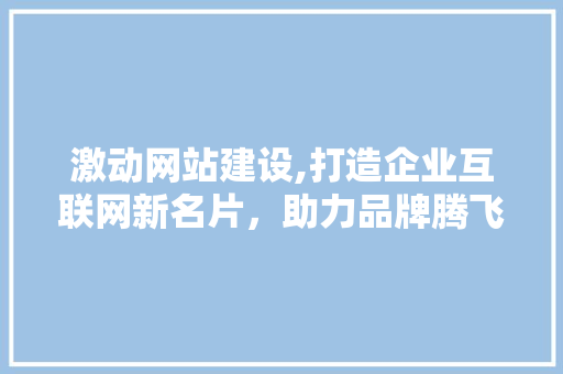 激动网站建设,打造企业互联网新名片，助力品牌腾飞