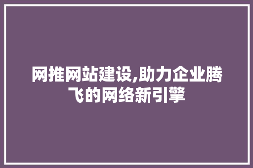 网推网站建设,助力企业腾飞的网络新引擎