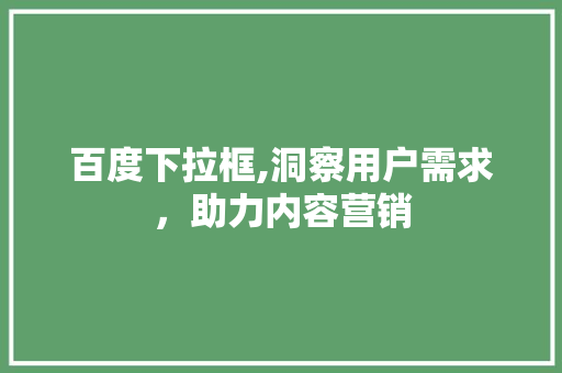 百度下拉框,洞察用户需求，助力内容营销 友链在线