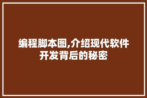 编程脚本图,介绍现代软件开发背后的秘密 Web前端