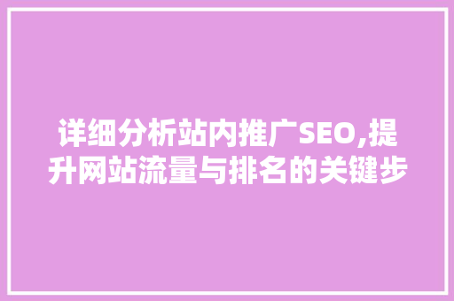 详细分析站内推广SEO,提升网站流量与排名的关键步骤 友链在线