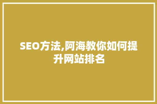 SEO方法,阿海教你如何提升网站排名 友链在线