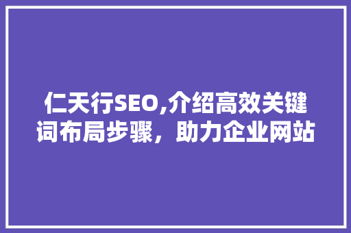 仁天行SEO,介绍高效关键词布局步骤，助力企业网站优化