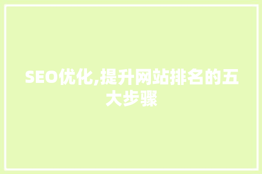 SEO优化,提升网站排名的五大步骤 建站教程
