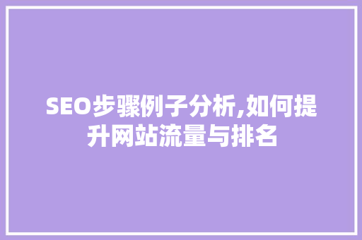 SEO步骤例子分析,如何提升网站流量与排名