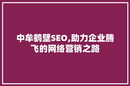 中牟鹤壁SEO,助力企业腾飞的网络营销之路