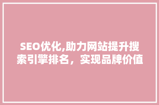 SEO优化,助力网站提升搜索引擎排名，实现品牌价值最大化 WordPress教程