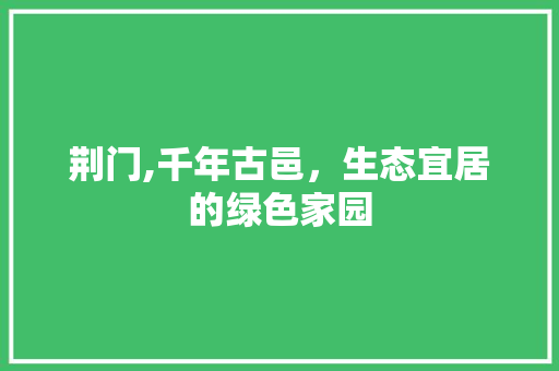 荆门,千年古邑，生态宜居的绿色家园