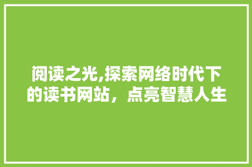 阅读之光,探索网络时代下的读书网站，点亮智慧人生