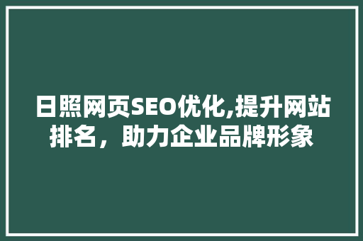 日照网页SEO优化,提升网站排名，助力企业品牌形象