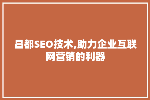 昌都SEO技术,助力企业互联网营销的利器