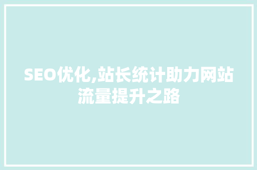 SEO优化,站长统计助力网站流量提升之路 WordPress教程