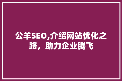 公羊SEO,介绍网站优化之路，助力企业腾飞 服务器/数据库