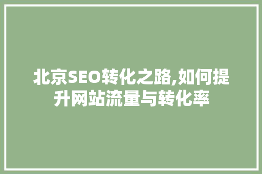 北京SEO转化之路,如何提升网站流量与转化率 友链在线