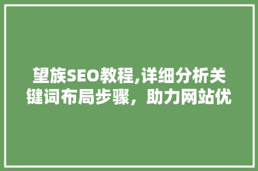 望族SEO教程,详细分析关键词布局步骤，助力网站优化